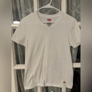 Levi's White Tee with Red Logo